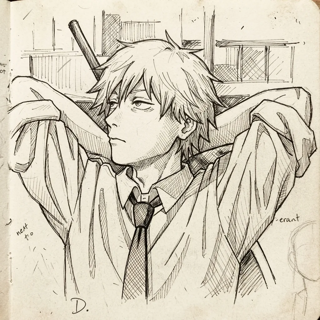 Denji Pfp Black And White