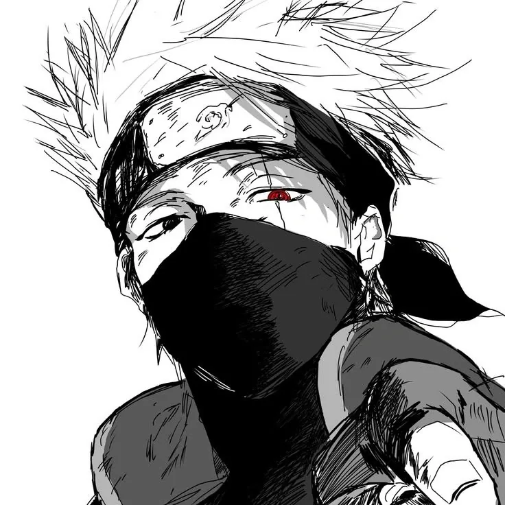 Kakashi PFP Black and White